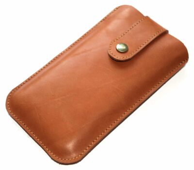 Handytasche Leder cognacfarben aus Nappaleder – elegant, individuelle Anfertigung von HenrietteClaire