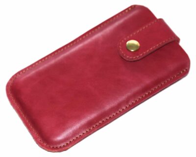 Handytasche Leder erdbeerrot – elegantes Smartphonetasche-Modell, handgenäht von HenrietteClaire