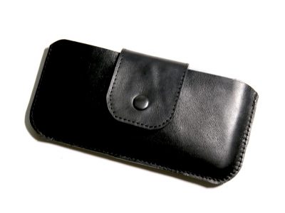 Handytasche Smartphonetasche schwarz komplett Leder