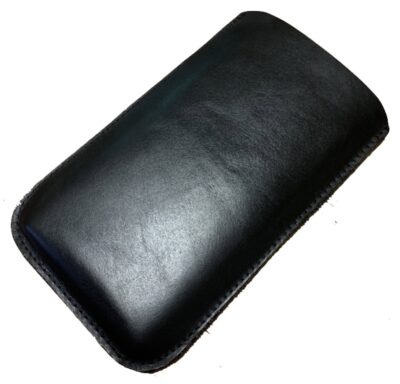Handytasche Leder schwarz aus festem Glattleder &ndash; Einsteckh&uuml;lle ohne Lasche, handgefertigt von HenrietteClaire