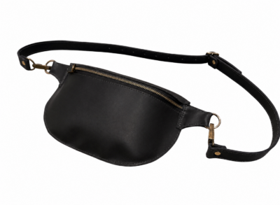 Bauchtasche aus schwarzem Leder &ndash; elegant und hochwertig, handgefertigt von Henriette Claire